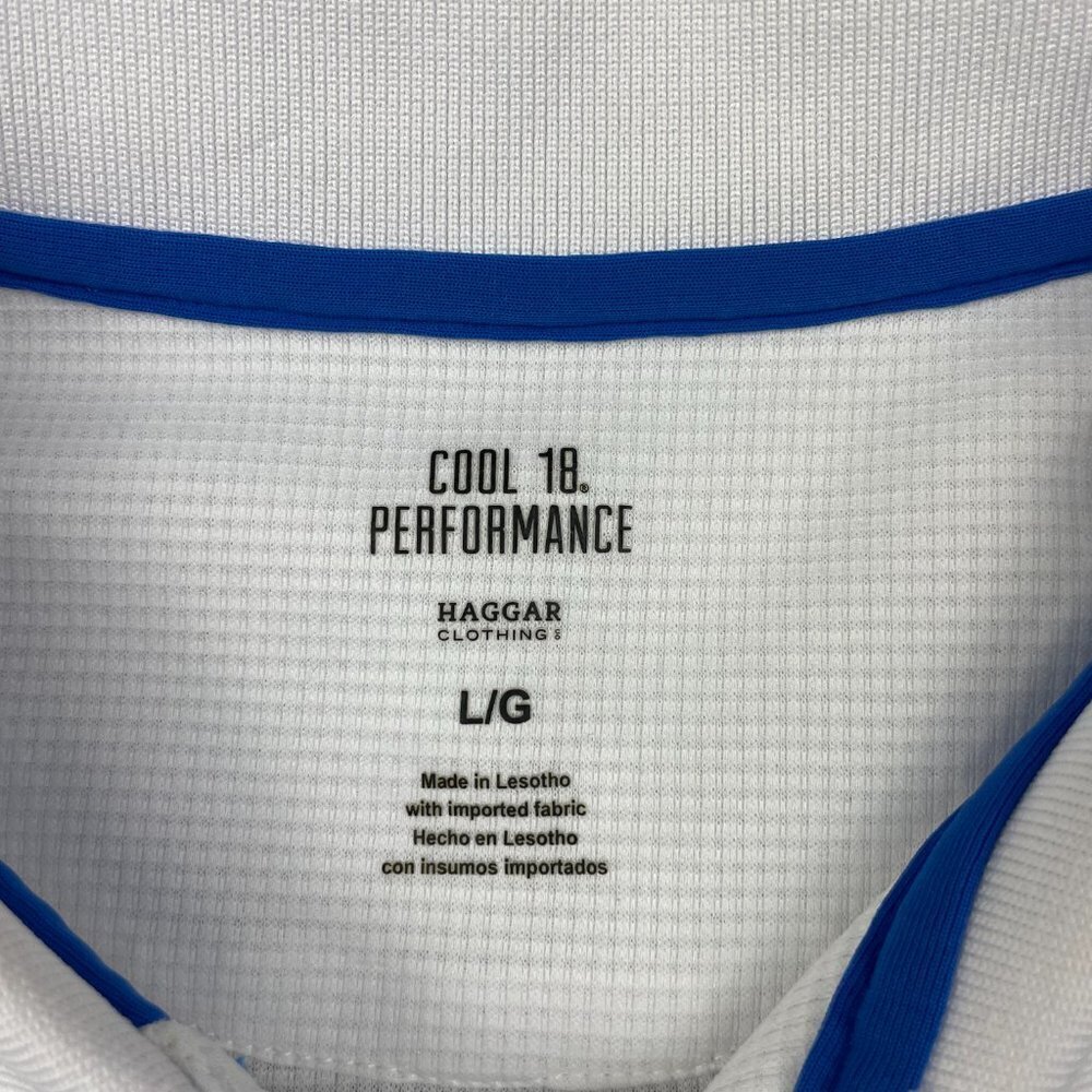 Haggar Cool 18 Performance Short Sleeve Polo Shirt Men's Size Large - Picture 4 of 8